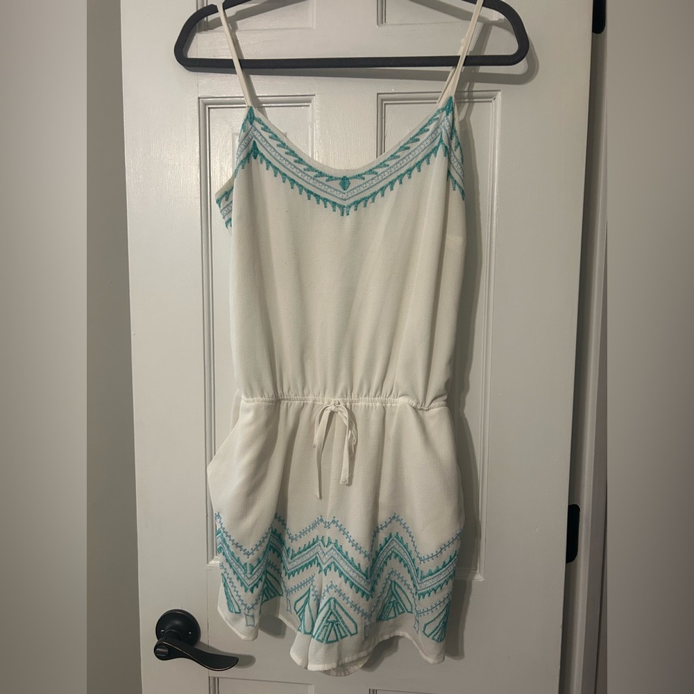 Posh White and Blue Romper